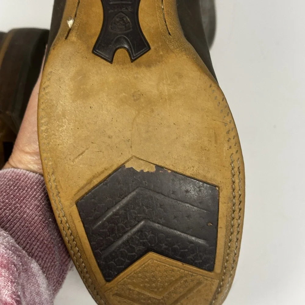 Ariat Arena Rebound‎ Men's 9.5D 10021679 Brown Blue Leather Square Toe Boots